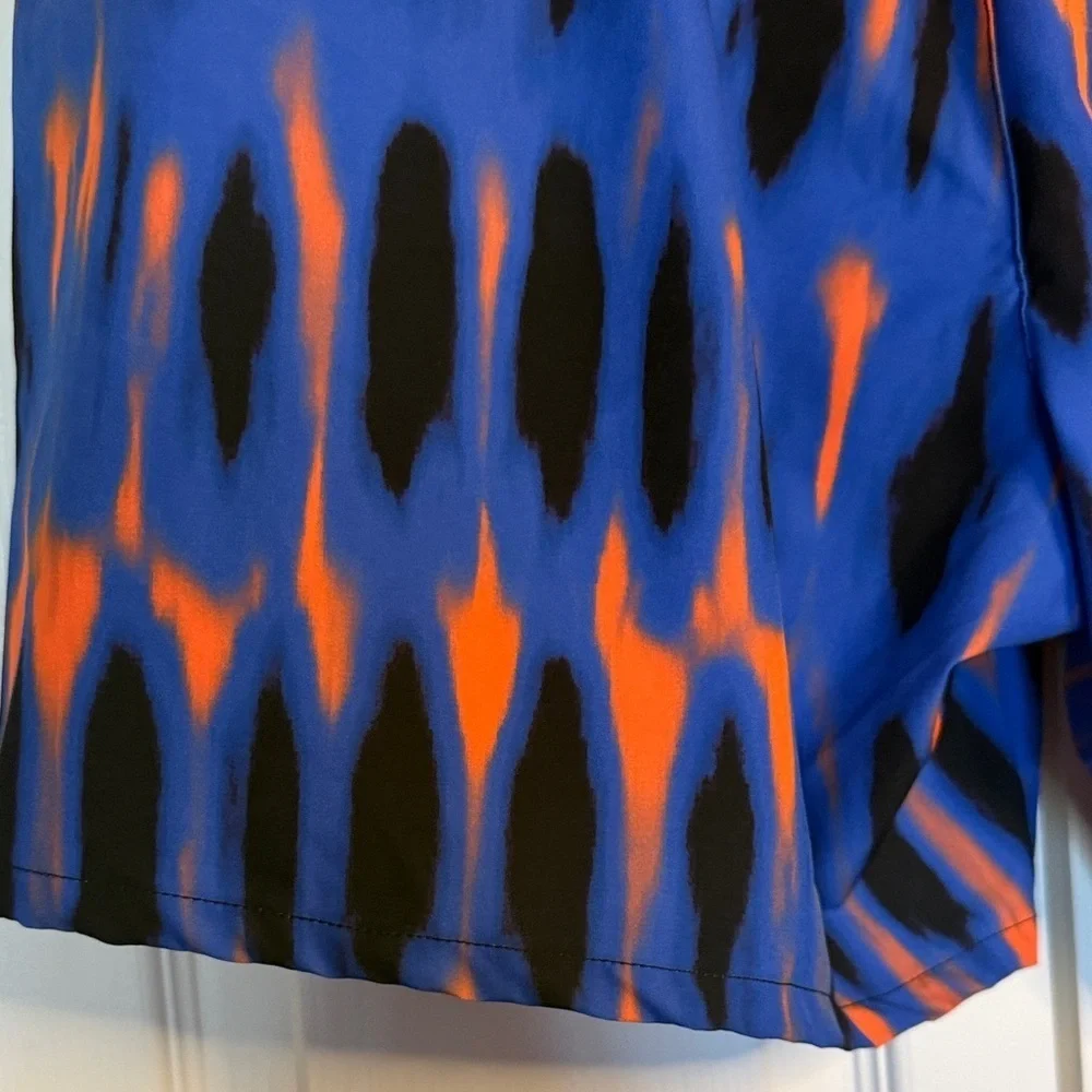 Reebok Blue and Orange Patterned Swim Shorts